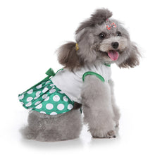 Load image into Gallery viewer, Christmas Green dress with white polka dots