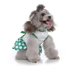 Load image into Gallery viewer, Christmas Green dress with white polka dots