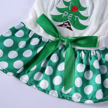 Load image into Gallery viewer, Christmas Green dress with white polka dots