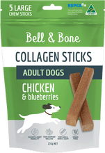 Load image into Gallery viewer, Collagen Chew Sticks for Adult Dogs - Chicken and Blueberries