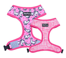 Load image into Gallery viewer, *BUNDLE at 40% off* Reversible Dog Harness – Pink Llama set + Leash