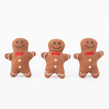 Load image into Gallery viewer, Zippy Paws Miniz Squeaker Dog Toys - 3-Pack - Gingerbread Men