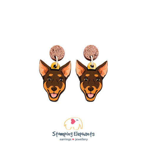 The Brown Kelpie Face Earrings