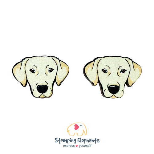 Yellow Labrador Face Earrings (XL)