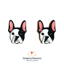 Load image into Gallery viewer, White Frenchie Head Earrings (XL)
