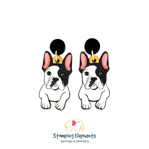 The White Frenchie Earrings