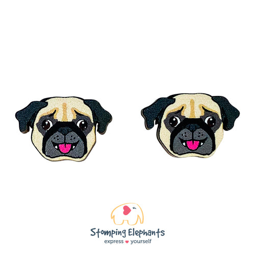 Pug Head Earrings (XL)