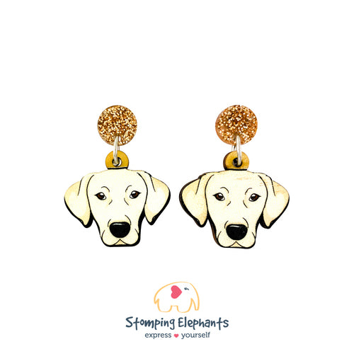 The Yellow Labrador Face Earrings