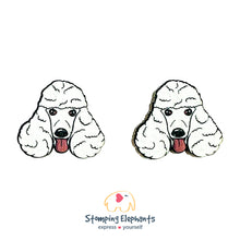 Load image into Gallery viewer, White Poodle Head Earrings (XL)
