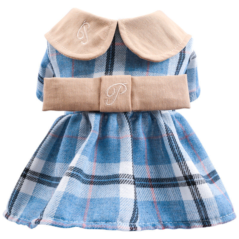 Paris Plaid Dress - Blueberry