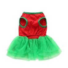 Load image into Gallery viewer, Candy Cane red dress with Green Tutu
