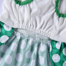Load image into Gallery viewer, Christmas Green dress with white polka dots
