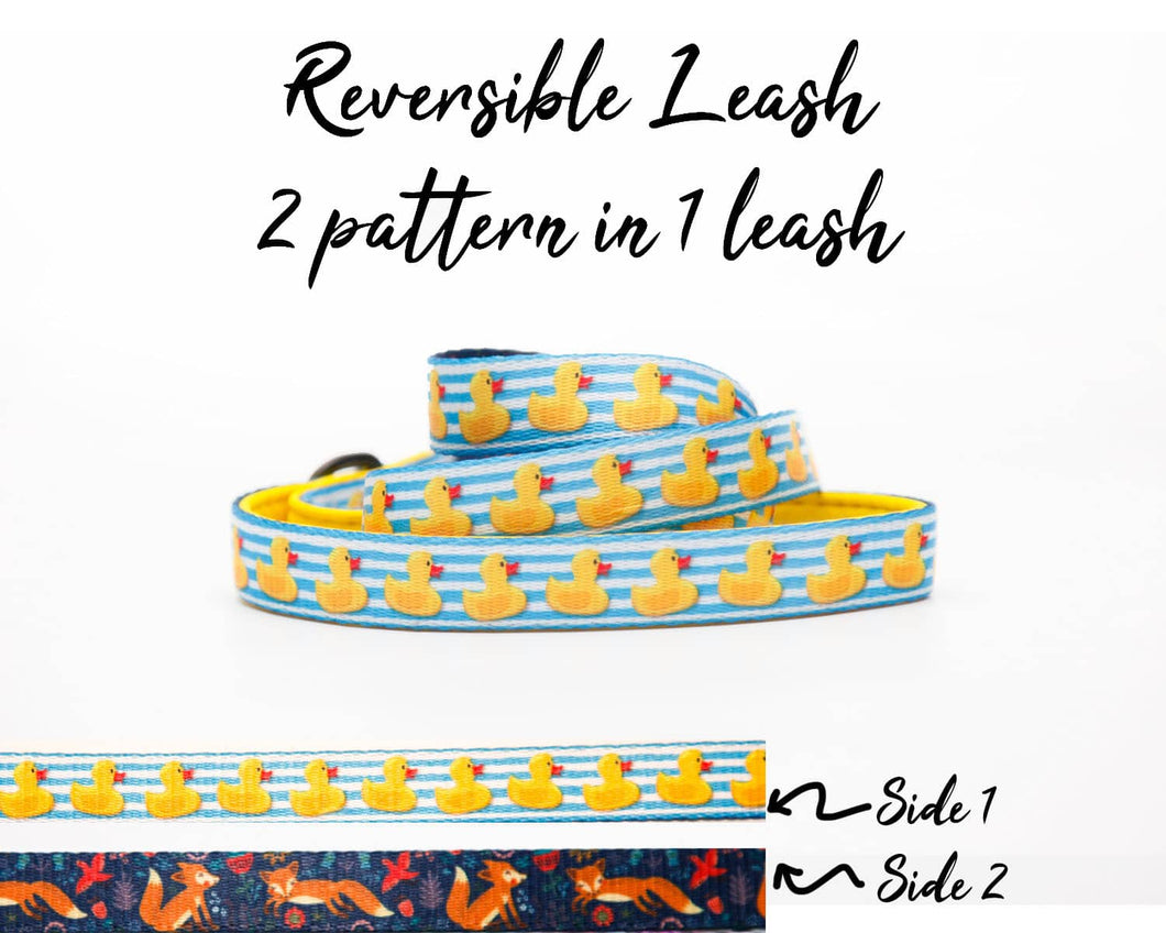 *NEW* REVERSIBLE Leash – Rubber Duck + Fox