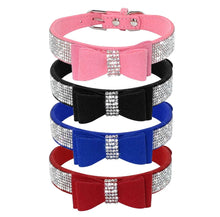 Load image into Gallery viewer, Stylish Bling Bow Collar - Elegant Red
