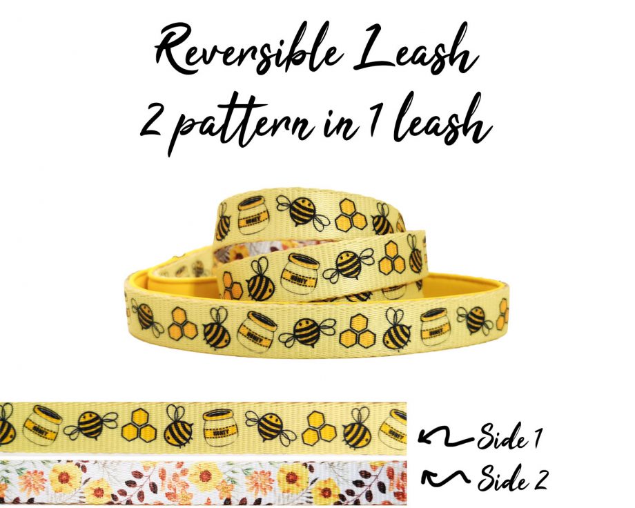 Reversible Leash – Bee Happy