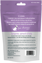 Load image into Gallery viewer, Freeze Dried Raw Dog Treats: Kangaroo with Spinach and Kelp 100g
