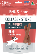 Load image into Gallery viewer, Collagen Chew Sticks for Puppies and Small Dogs - Beef and Manuka Honey
