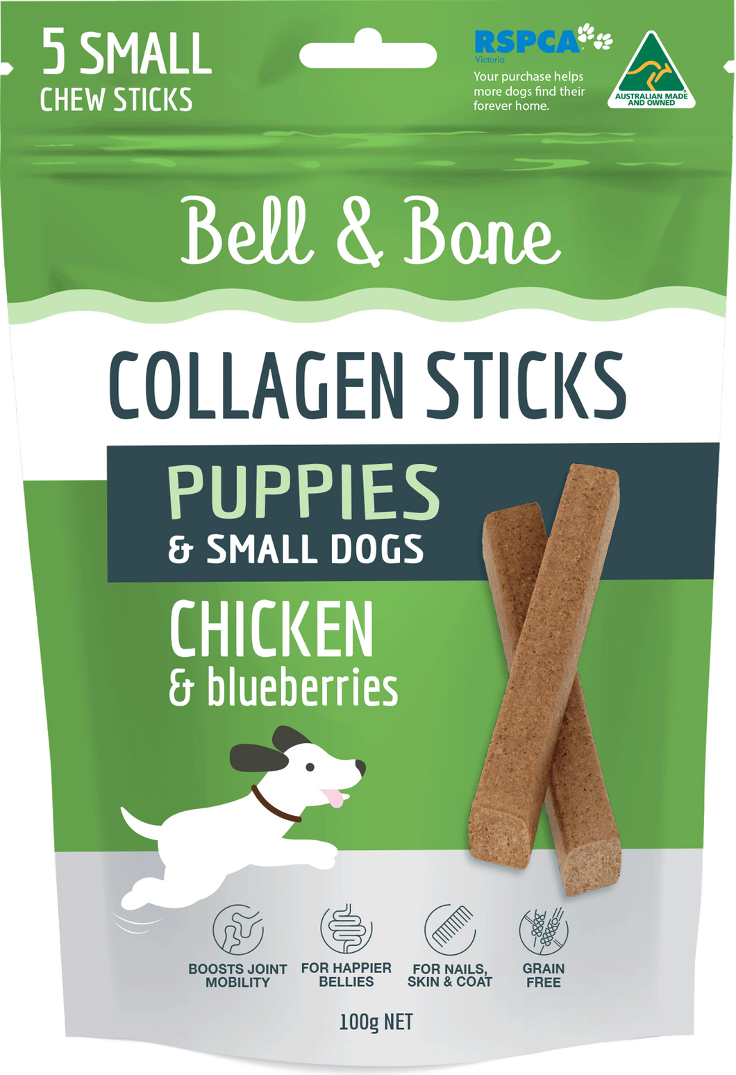Collagen Chew Sticks for Puppies and Small Dogs - Chicken and Blueberries