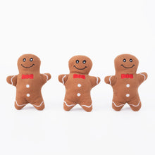 Load image into Gallery viewer, Zippy Paws Miniz Squeaker Dog Toys - 3-Pack - Gingerbread Men
