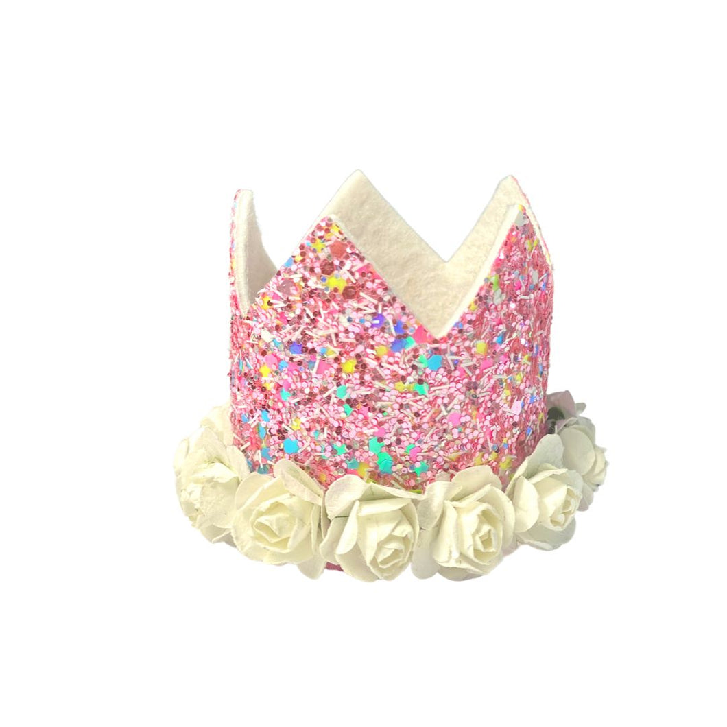 Pink Glitter Crown